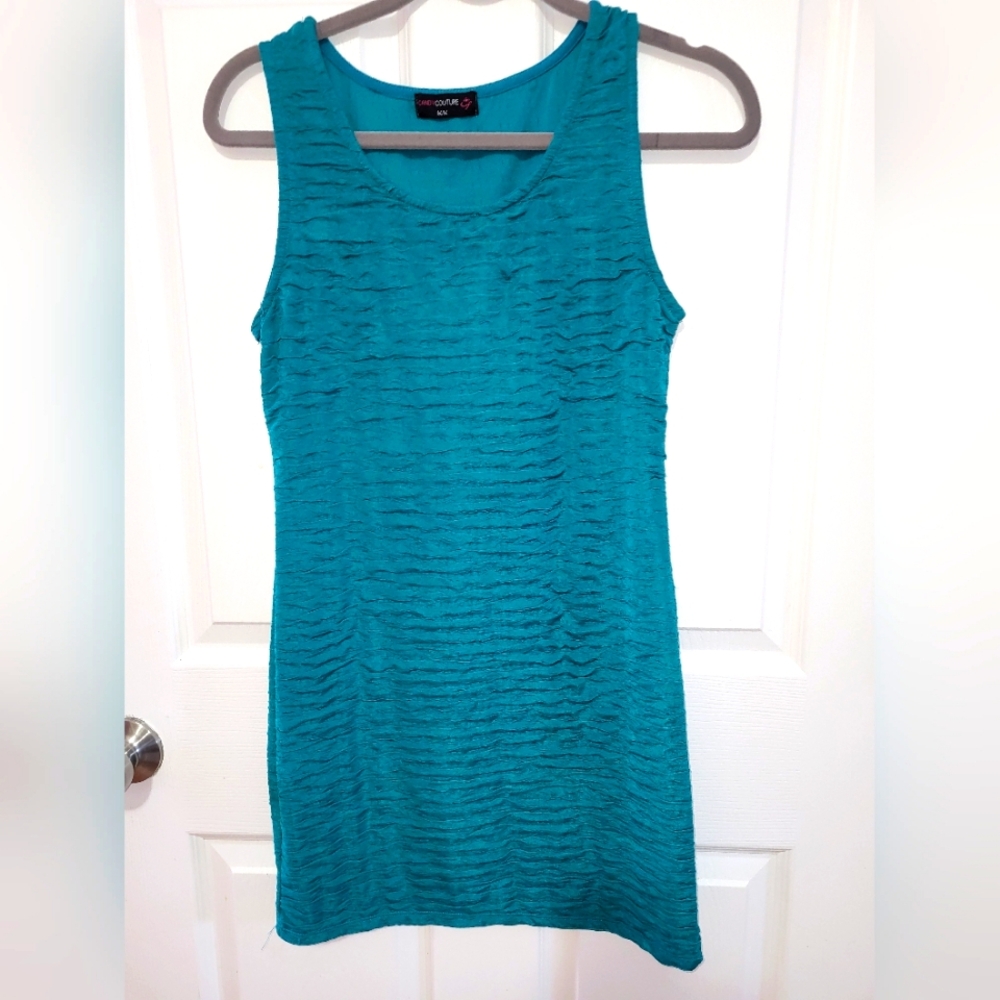 (M)💚Candy Couture Turquoise Dress💚 Ptp 14.5" ×L 32"